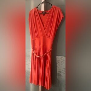Coral Belted Dress